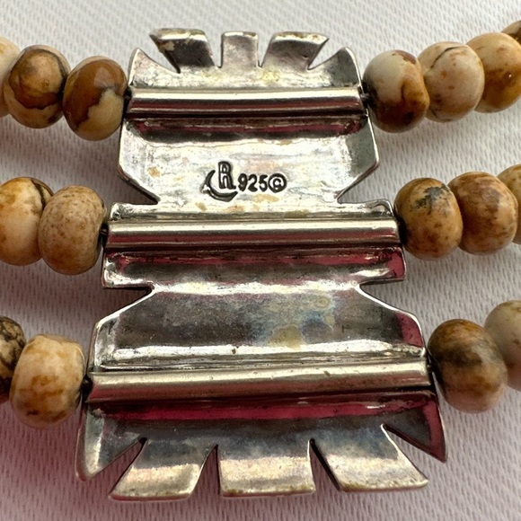 Caroyln Pollack Relios 925 Jasper Pendant & 3 Strand Beaded Necklace/Choker - Picture 6 of 8